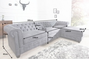 COLTAR CLASIC 280CM, CHESTERFIELD II, GRI ANTICHIZAT, COD 40516 - Img 2