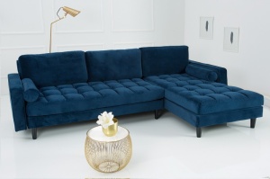 COLTAR COZY VELVET ALBASTRU INCHIS 38567 - DESIGN MODERN