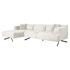 COLTAR DONOVAN CU 3 LOCURI + CANAPEA EXTENSIBILA STANGA, CREM 02, S5138, CONFECTIONAT DIN POLIURETAN SI 100% POLIESTER, RICHMOND INTERIOR