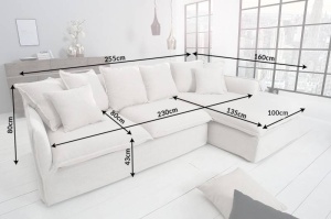 COLTAR DREAPTA, MATERIAL BOUCLE 255CM, CULOARE BEJ, DESIGN MODERN, ARTIM SELECT GROUP - Img 7