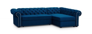 COLTAR EXTENSIBIL 278 CM, VALENTINO L DREAPTA, ALBASTRU, DIN STOFA DE CALITATE SUPERIOARA - Img 2