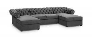 COLTAR EXTENSIBIL 348CM, VALENTINO U GRI, DIN STOFA DE CALITATE SUPERIOARA