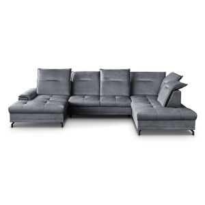 COLTAR EXTENSIBIL DEOSEBIT, BRUNO U 364CM, DIN TEXTIL FOARTE FIN DE CULOARE GRI, CONFORT SPORIT - Img 4