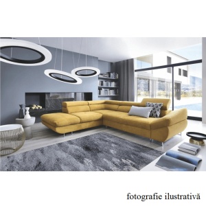 COLTAR FABIA, MODEL STANGA, MUSTAR, DIN TEXTIL/TESATURA, EXTENSIBIL, STIL MODERN, TK - Img 1