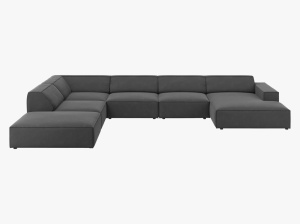 COLTAR JODIE, STANGA, 7 LOCURI, 364 CM, DIVERSE CULORI SI MATERIALE, DESIGN DEOSEBIT