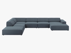 COLTAR JODIE, STANGA, 7 LOCURI, 364 CM, DIVERSE CULORI SI MATERIALE, DESIGN DEOSEBIT - Img 14