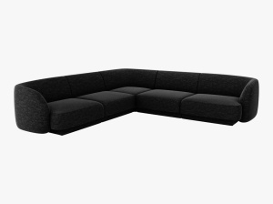 COLTAR LARGE MILEY, GRI ANTRACIT, CU TAPITERIE DIN TEXTIL CHENILLE EDEN, MICADONI