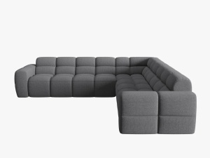 COLTAR LISA, 6 LOCURI, 310 CM, GRI 89, TAPITERIE DIN STOFA, DESIGN DEOSEBIT - Img 2