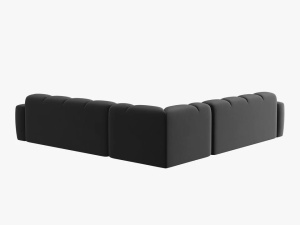 COLTAR LISA, 6 LOCURI, 310 CM, GRI INCHIS, TAPITERIE DIN CATIFEA, DESIGN DEOSEBIT - Img 4