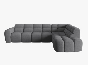 COLTAR LISA, DREAPTA, 5 LOCURI, 293 CM, GRI 89, TAPITERIE DIN STOFA, DESIGN DEOSEBIT