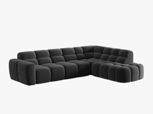 COLTAR LISA, DREAPTA, 5 LOCURI, 293 CM, GRI INCHIS, TAPITERIE DIN CATIFEA, DESIGN DEOSEBIT - Img 3