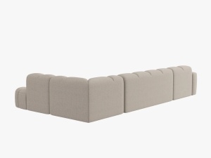 COLTAR LISA, DREAPTA, 7 LOCURI, 387 CM, BEJ 05, TAPITERIE DIN STOFA, DESIGN DEOSEBIT - Img 3