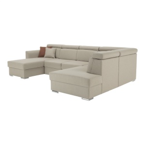 COLTAR MARIETA U, MODEL DREAPTA, BEJ/CARAMIZIU, DIN TEXTIL CABLO, EXTENSIBIL, SPATIU DEPOZITARE, STIL MODERN, TK - Img 6