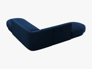 COLTAR MILEY, 5 LOCURI, 248 CM, ALBASTRU 86, TAPITERIE DIN CATIFEA, DESIGN DEOSEBIT - Img 4