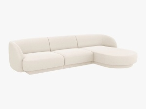COLTAR MILEY DREAPTA, 4 LOCURI, 255 CM, BEJ DESCHIS 22, TAPITERIE BOUCLE, DESIGN DEOSEBIT - Img 3