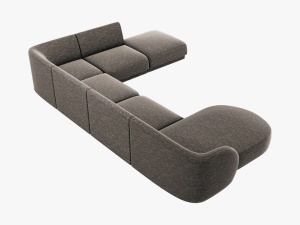 COLTAR MILEY DREAPTA, 6 LOCURI, 327 CM, GRI 16, TAPITERIE CHENILLE, DESIGN DEOSEBIT - Img 2