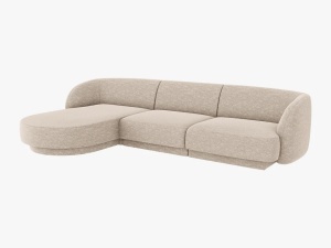 COLTAR, MILEY STANGA, 4 LOCURI, 255 CM, BEJ 30, TAPITERIE CHENILLE, DESIGN DEOSEBIT