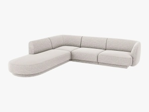 COLTAR MILEY STANGA, 6 LOCURI, 258 CM, GRI DESCHIS 06, TAPITERIE CHENILLE, DESIGN DEOSEBIT