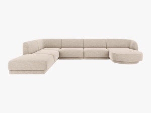COLTAR MILEY STANGA, 6 LOCURI, 327 CM, BEJ 30, TAPITERIE CHENILLE, DESIGN DEOSEBIT