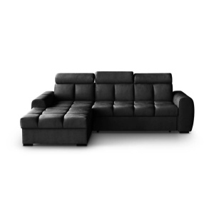 COLTAR MODERN DEOSEBIT, GOMEZ STANGA 267CM, DIN CATIFEA DE CULOARE NEAGRA, CONFORT SPORIT - Img 2