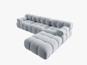 COLTAR MODULAR BELLIS, 4 LOCURI, 282 CM, ALBASTRU DESCHIS 80, TAPITERIE DIN CATIFEA, DESIGN DEOSEBIT - Img 5