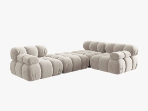 COLTAR MODULAR BELLIS, 4 LOCURI, 282 CM, BEJ DESCHIS 21, TAPITERIE DIN CATIFEA, DESIGN DEOSEBIT - Img 2
