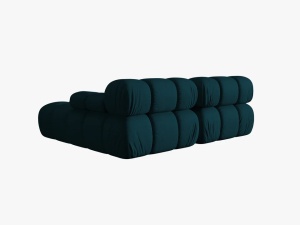 COLTAR MODULAR BELLIS, DREAPTA, 2 LOCURI, 191 CM, BLEUMARIN 87, TAPITERIE DIN CATIFEA 3D, DESIGN DEOSEBIT - Img 2