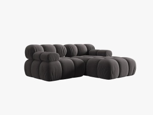 COLTAR MODULAR BELLIS, DREAPTA, 2 LOCURI, 191 CM, GRI INCHIS 97, TAPITERIE DIN CATIFEA, DESIGN DEOSEBIT - Img 5