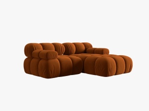 COLTAR MODULAR BELLIS, DREAPTA, 2 LOCURI, 191 CM, SCORTISOARA 56, TAPITERIE DIN CATIFEA, DESIGN DEOSEBIT - Img 5