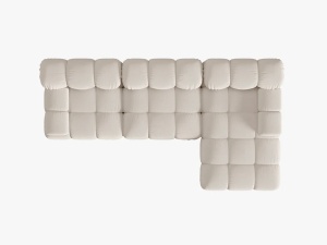 COLTAR MODULAR BELLIS, DREAPTA, 3 LOCURI, 285 CM, BEJ DESCHIS 23, TAPITERIE DIN CATIFEA 3D, DESIGN DEOSEBIT - Img 2