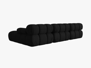 COLTAR MODULAR BELLIS, DREAPTA, 3 LOCURI, 285 CM, NEGRU 19, TAPITERIE DIN CATIFEA 3D, DESIGN DEOSEBIT - Img 3