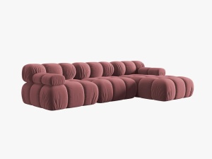 COLTAR MODULAR BELLIS, DREAPTA, 3 LOCURI, 285 CM, ROZ 63, TAPITERIE DIN CATIFEA, DESIGN DEOSEBIT - Img 3