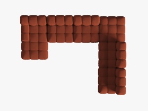 COLTAR MODULAR BELLIS, DREAPTA, 6 LOCURI, 379 CM, SCORTISOARA 44, TAPITERIE DIN CATIFEA 3D, DESIGN DEOSEBIT - Img 6