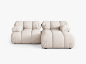 COLTAR MODULAR BELLIS, PE DREAPTA, CU TAPITERIE DIN TEXTIL STRUCTURAT LIBERTY, MICADONI