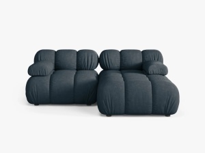 COLTAR MODULAR BELLIS, PE DREAPTA, PETROL INCHIS, CU TAPITERIE DIN TEXTIL STRUCTURAT LIBERTY, MICADONI