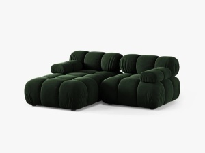 COLTAR MODULAR BELLIS, PE STANGA, VERDE SMARALD, CU TAPITERIE DIN CATIFEA VENUS, MICADONI - Img 2