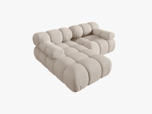 COLTAR MODULAR BELLIS, STANGA, 2 LOCURI, 191 CM, BEJ DESCHIS 23, TAPITERIE DIN CATIFEA 3D, MICADONI - Img 3