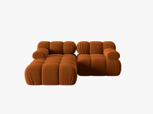 COLTAR MODULAR BELLIS, STANGA, 2 LOCURI, 191 CM, SCORTISOARA 56, TAPITERIE DIN CATIFEA, DESIGN DEOSEBIT - Img 6