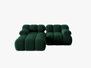 COLTAR MODULAR BELLIS, STANGA, 2 LOCURI, 191 CM, VERDE 38, TAPITERIE DIN CATIFEA, DESIGN DEOSEBIT - Img 3