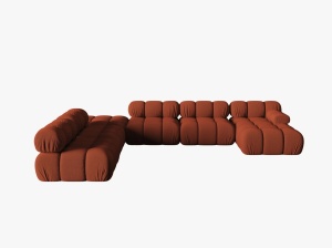 COLTAR MODULAR BELLIS, STANGA, 6 LOCURI, 376 CM, DIVERSE CULORI SI MATERIALE, DESIGN DEOSEBIT