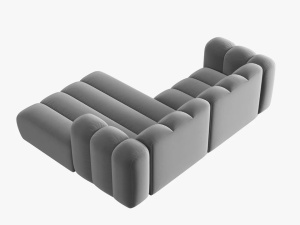COLTAR MODULAR LUPIN, DREAPTA, 3 LOCURI, 228 CM, GRI 17, TAPITERIE DIN CATIFEA, DESIGN DEOSEBIT - Img 4