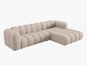 COLTAR MODULAR LUPIN, DREAPTA, 4 LOCURI, 288 CM, BEJ 30, TAPITERIE CHENILLE, DESIGN DEOSEBIT - Img 3