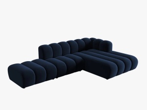 COLTAR MODULAR LUPIN, DREAPTA, 5 LOCURI, 294 CM, ALBASTRU ROYAL 5, TAPITERIE DIN CATIFEA, DESIGN DEOSEBIT - Img 2