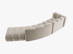 COLTAR SEMIROTUND LUPIN, DREAPTA, 5 LOCURI, 335 CM, BEJ 1, TAPITERIE DIN CATIFEA, DESIGN DEOSEBIT - Img 3
