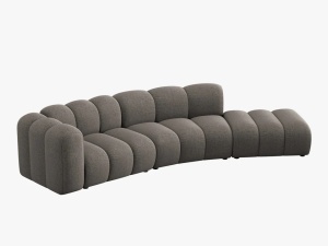 COLTAR SEMIROTUND LUPIN, DREAPTA, 5 LOCURI, 335 CM, GRI 16, TAPITERIE CHENILLE, DESIGN DEOSEBIT - Img 3