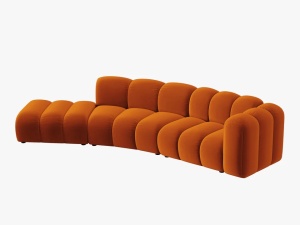 COLTAR SEMIROTUND LUPIN, STANGA, 5 LOCURI, 335 CM, SCORTISOARA 14, TAPITERIE DIN CATIFEA, DESIGN DEOSEBIT - Img 2