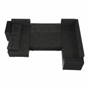 COLTAR STILA, REVERSIBIL, NEGRU, DIN PIELE ECOLOGICA SI TEXTIL, EXTENSIBIL, SPATIU DEPOZITARE, STIL MODERN, TK - Img 3