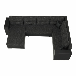 COLTAR STILA, REVERSIBIL, NEGRU, DIN PIELE ECOLOGICA SI TEXTIL, EXTENSIBIL, SPATIU DEPOZITARE, STIL MODERN, TK - Img 5