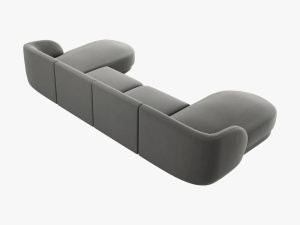 COLTAR SUB FORM DE U, MILEY, 5 LOCURI, 330 CM, GRI DESCHIS 13, TAPITERIE DIN CATIFEA, DESIGN DEOSEBIT - Img 4