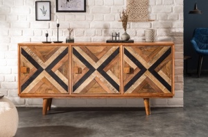 COMODA 160CM, LONG ISLAND, FURNIR DIN LEMN DE MANGO SI MDF, DESIGN RETRO, ARTIM GROUP SELECTION - Img 1
